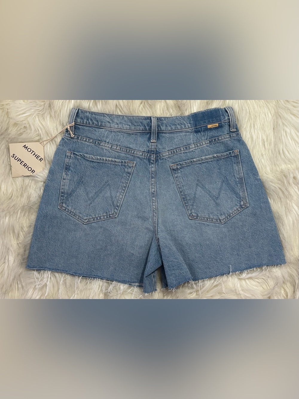 NWT MOTHER The Extra Mile Cutoff Short Head Rush Light Blue SZ 27 RV $238 - Picture 10 of 16